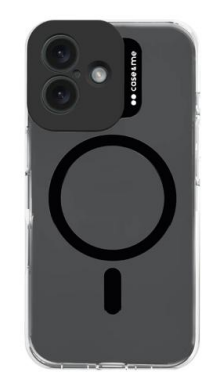 MagColor Case - transparente Hülle, kompatibel mit MagSafe-Aufladung für iPhone 16, Schwarz