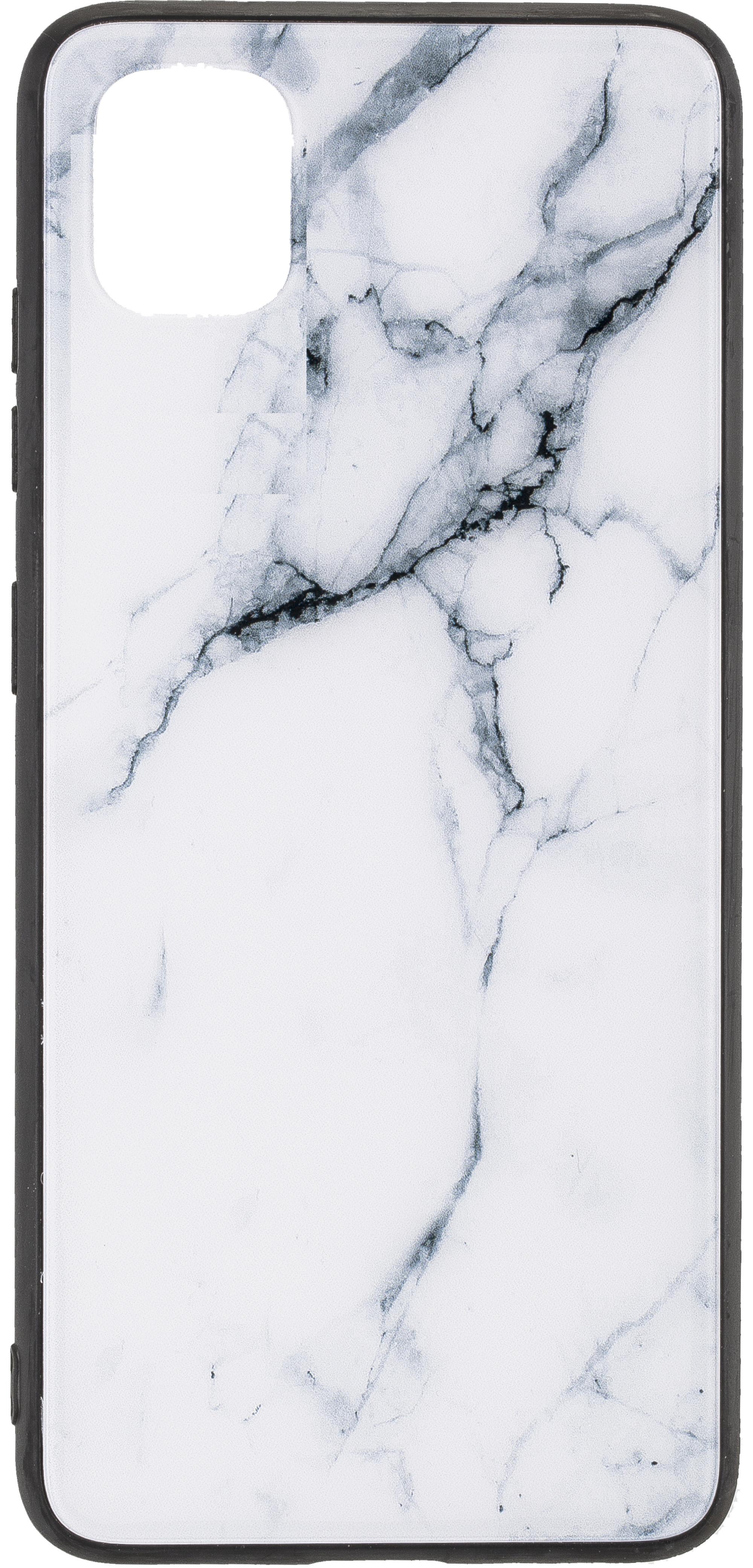Glas Back Cover MARBLE für Samsung A415 Galaxy A41 White Handyhülle