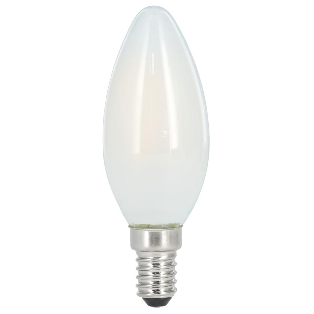 LED-Filament, E14, 470lm ersetzt 40W, Kerzenlampe, matt, Warmweiß (00112828)