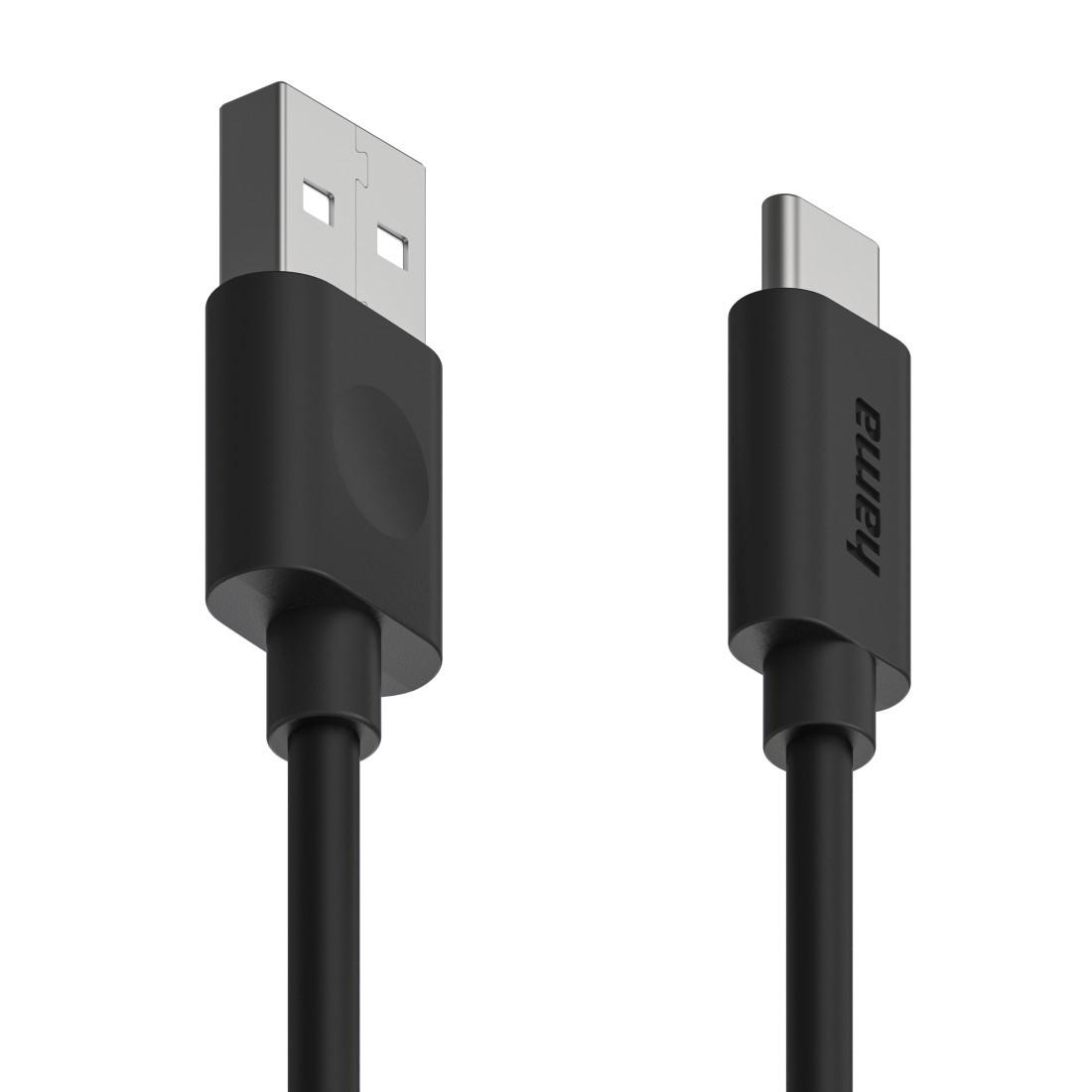 USB-Kabel, USB-A - USB-C, 1,2 m, Schwarz (00086447)
