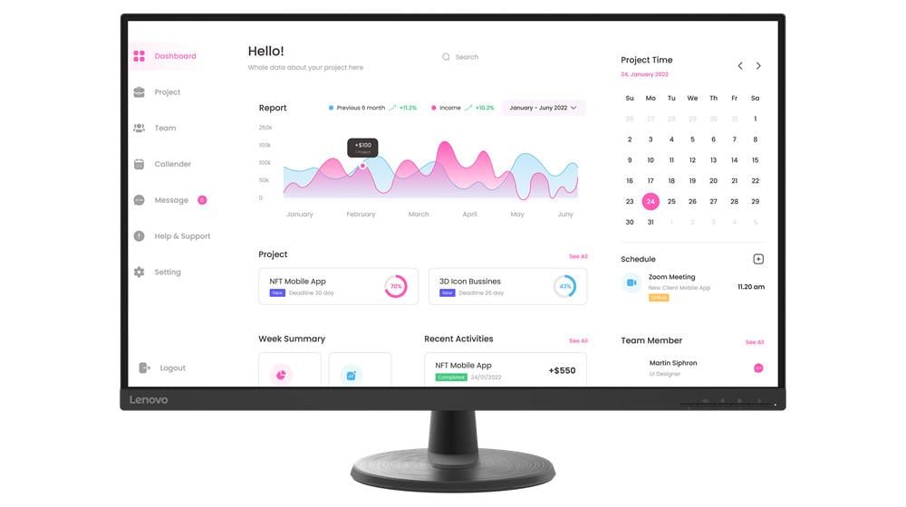 Monitor D32-40, Schwarz, 31,5 Zoll, Full HD, VA, 60 Hz, 4 ms