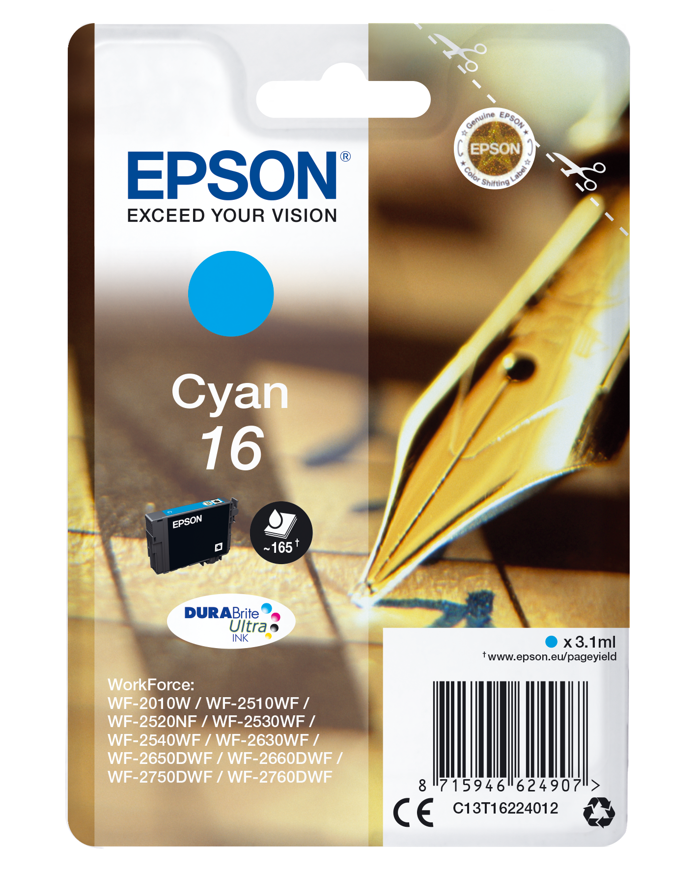 C13T16224012 Füller cyan Druckerpatrone