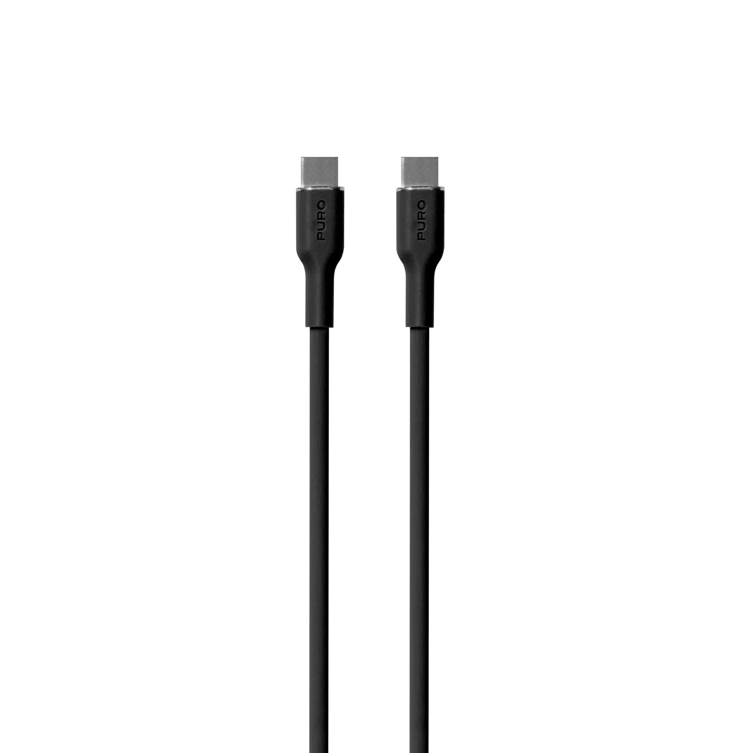 Power And Data Sync SOFT Cable From USB-C To USB-C 1,5m, Schwarz