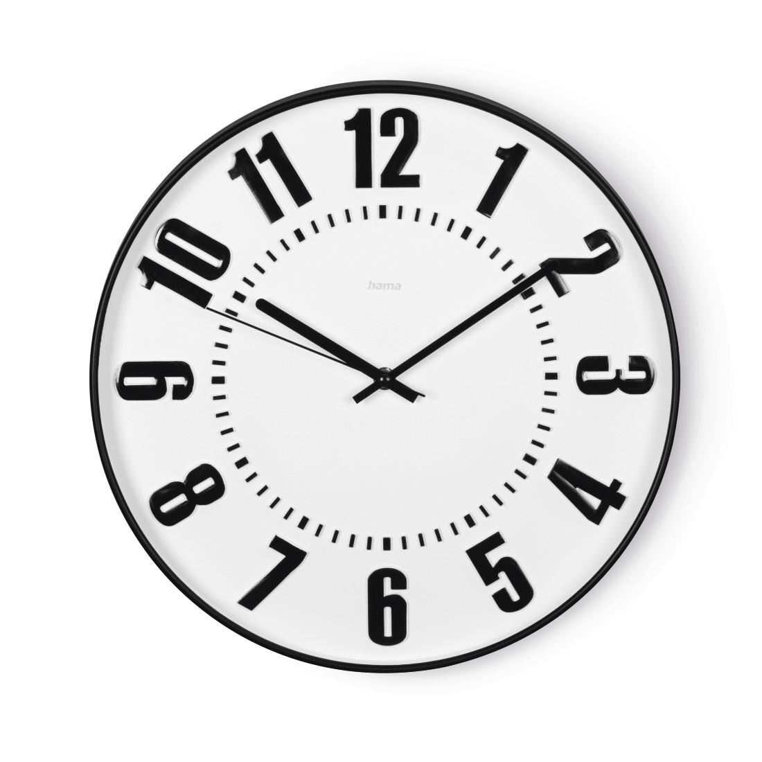 Wanduhr "Black Digits", geräuscharm, Ø 35 cm (00185859)