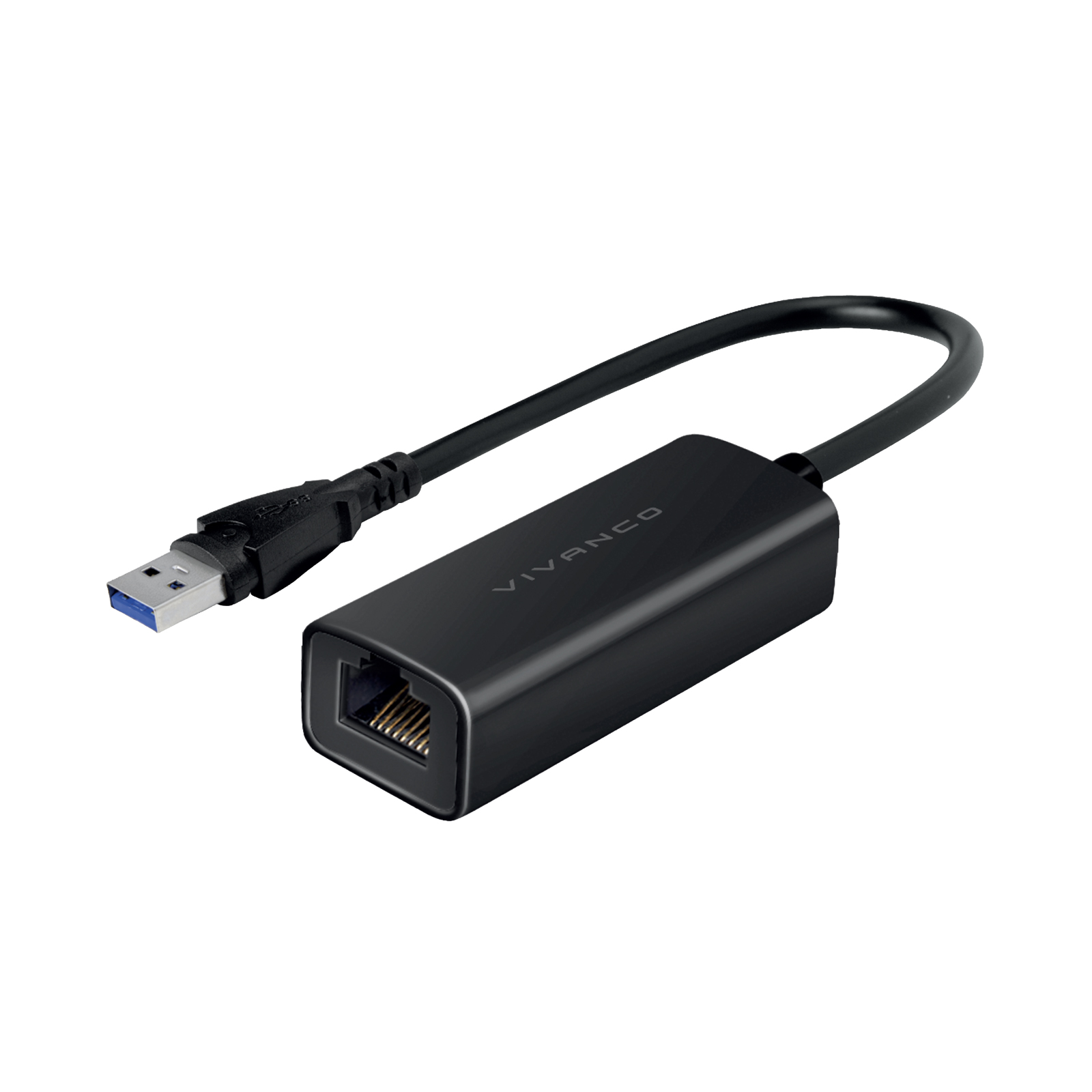 USB-A 3.0 LAN Adapter 0,10m schnelle und stabile Verbindung, schwarz Netzwerkadapter