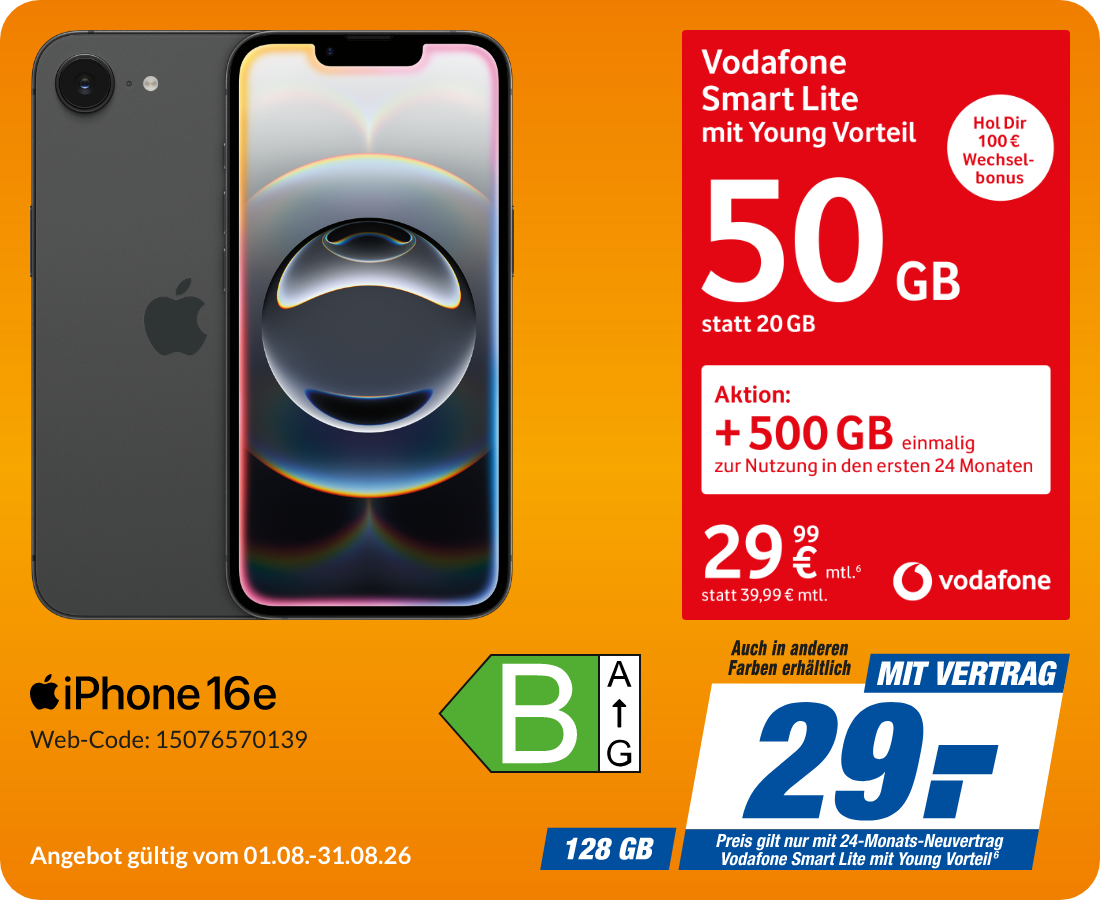 iPhone 16e mit Smart Lite für 29€!