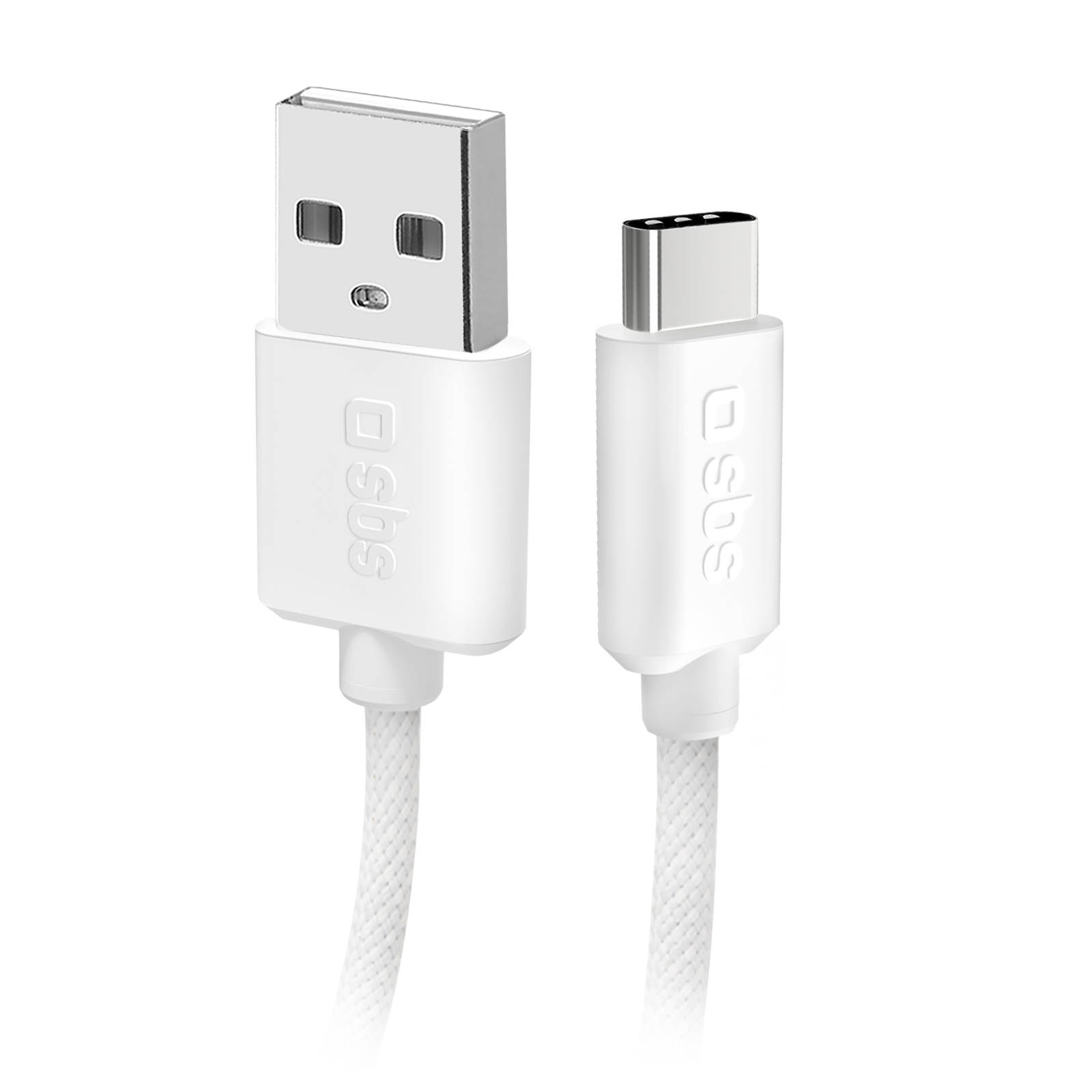 USB-A - USB-C-Textilkabel mit Kabelhalter, 1,5 Meter Grau