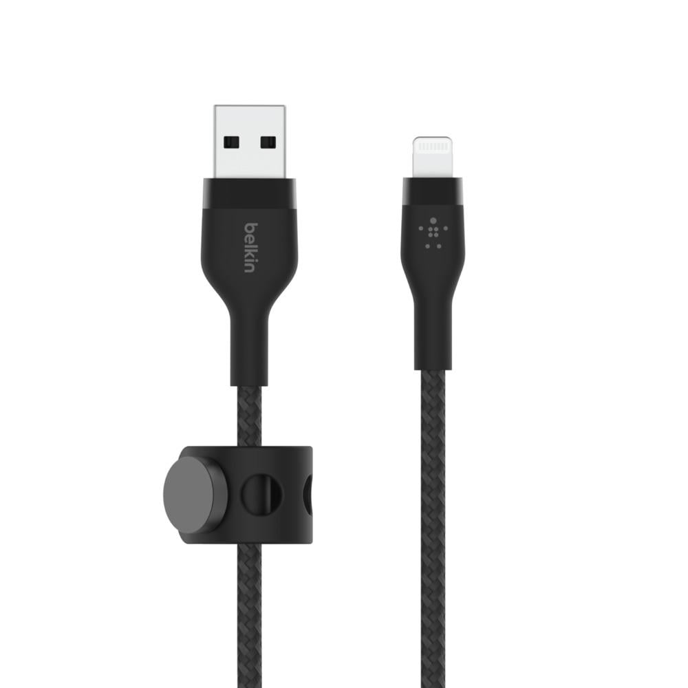 PRO Flex Lightning/USB-A Silikon-Kabel 2m schwarz