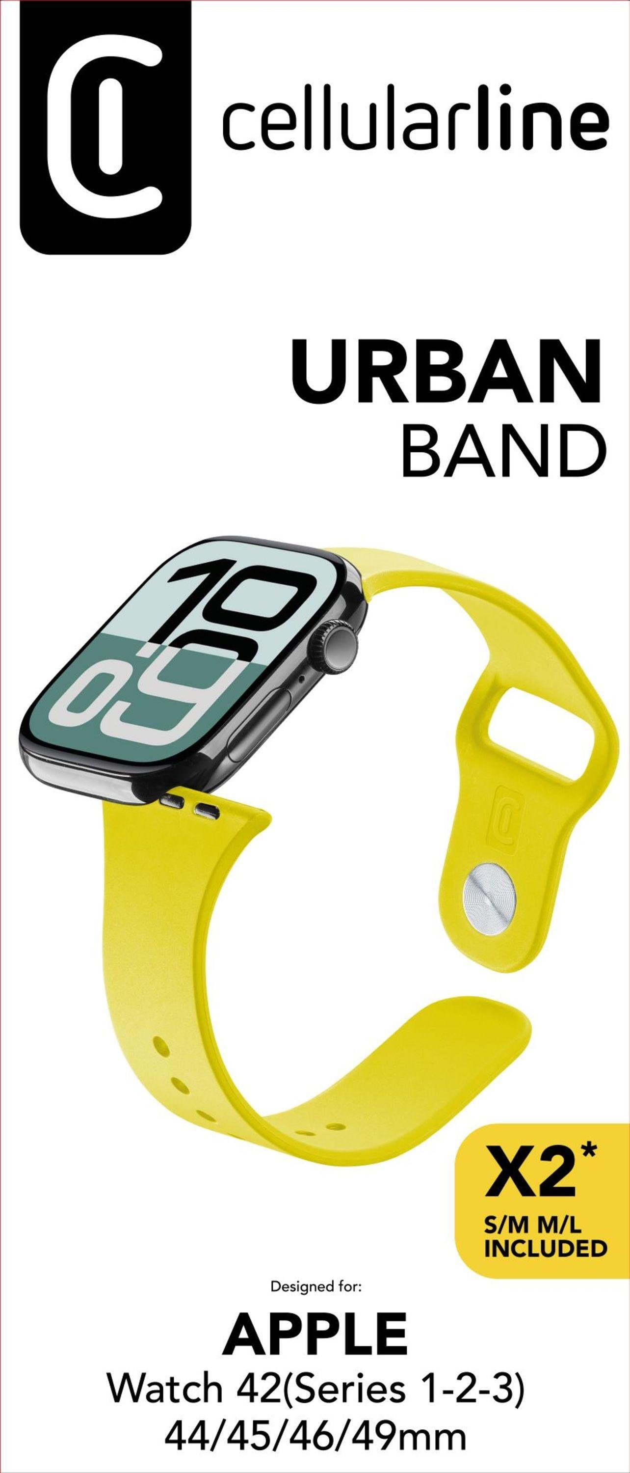 Urban Band für Apple Watch (Serie 1/ 2/ 3) 44/ 45/ 46/ 49mm Silicon Yellow (61123)