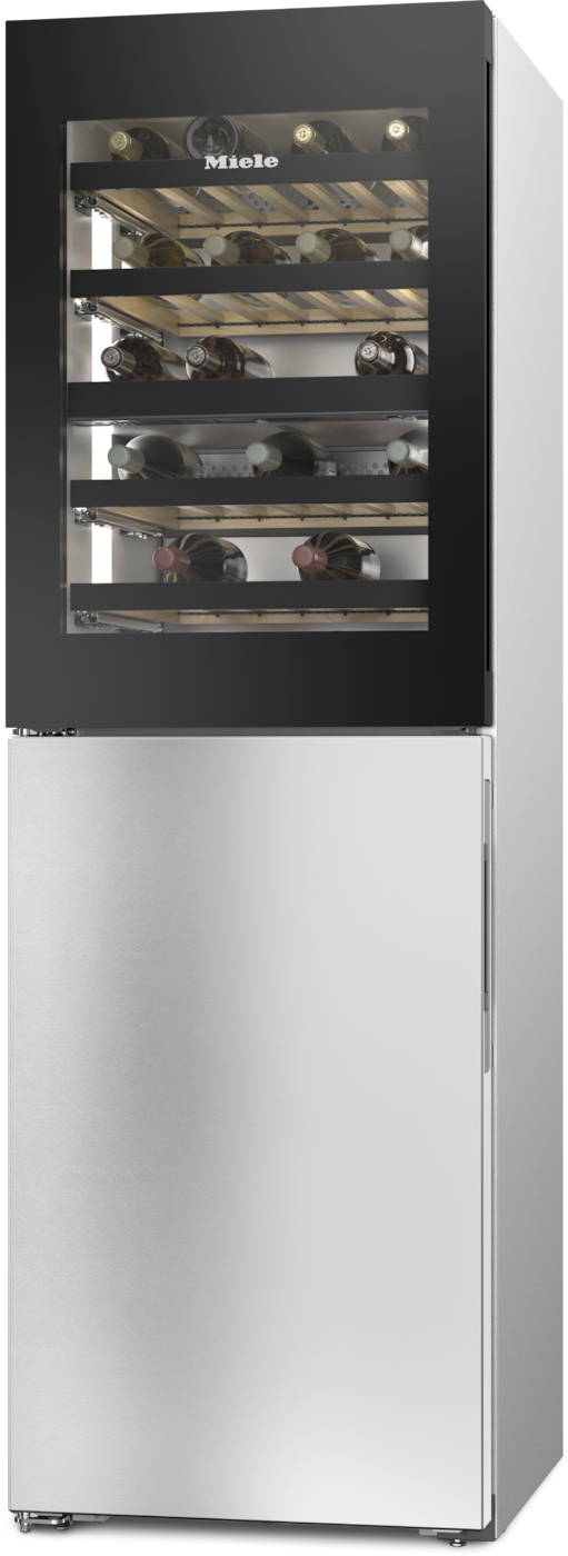 KWNS 4784 DE Edelstahl CleanSteel Wein-Gefrierkombination