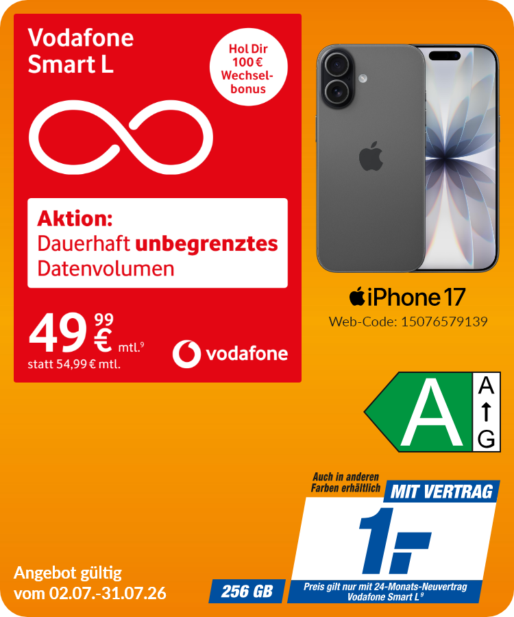 iPhone 17 mit Smart L für 1€!