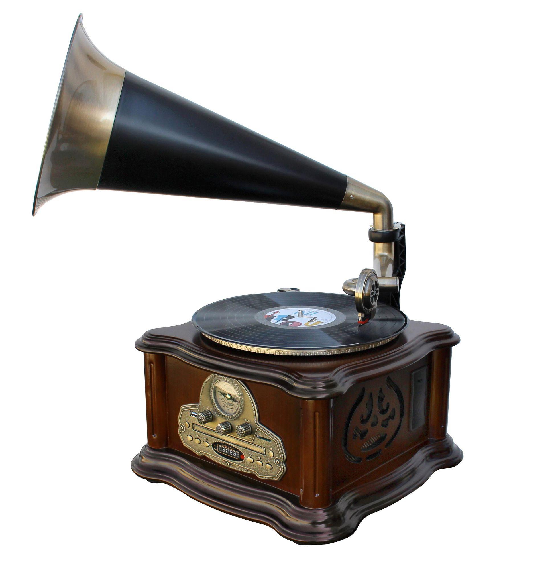 NR917 Eiche rustikal Grammophon-Stereo-Anlage