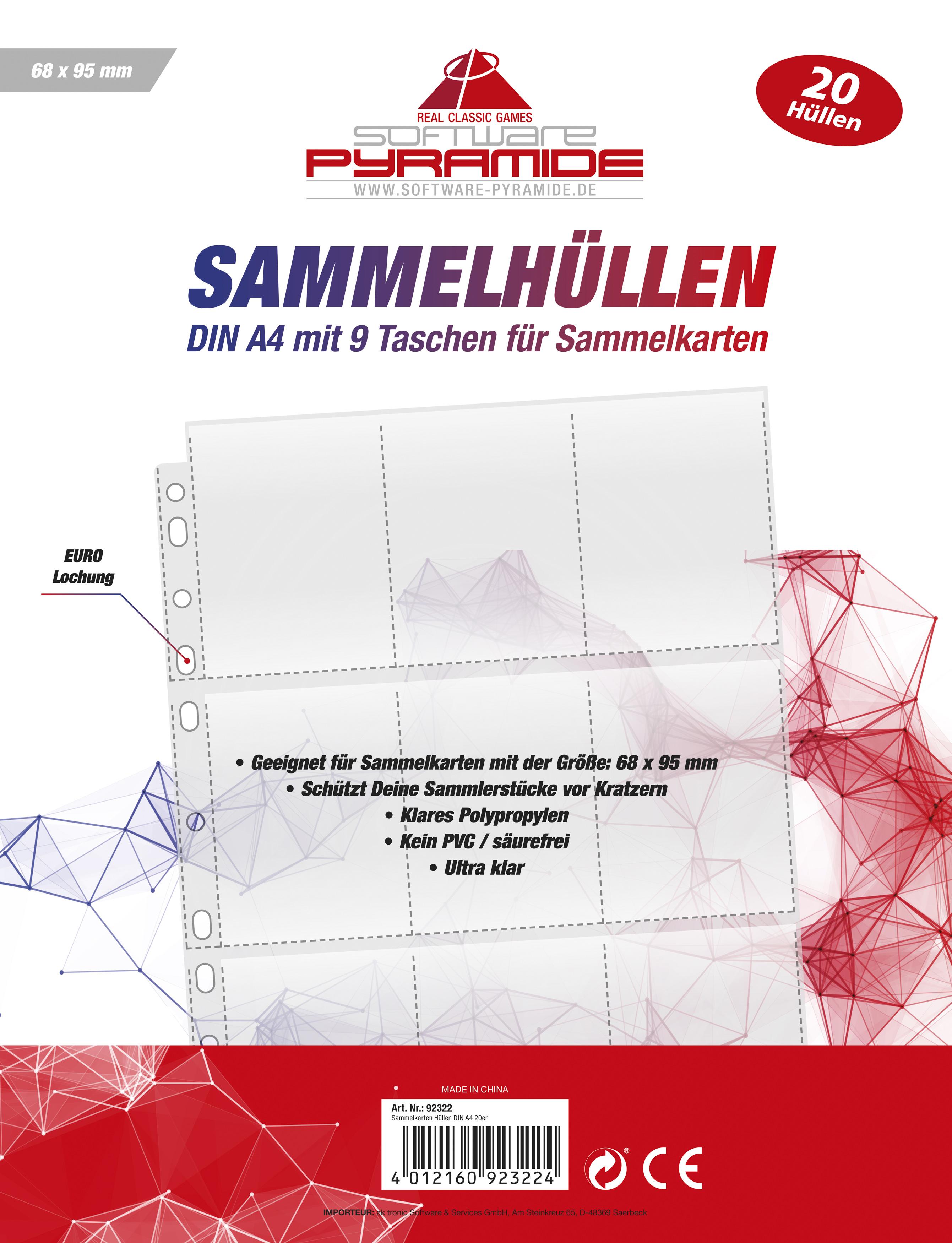Sammelkarten Hüllen DinA4 20er