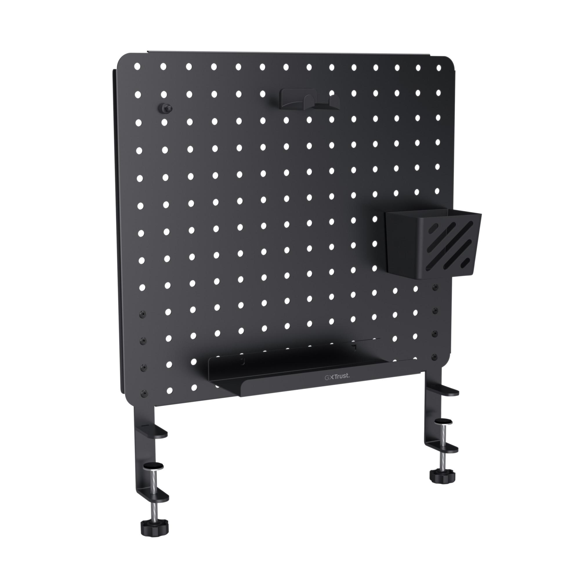 GXT 724 Vesto Lochbrett aus Metall für einen aufgeräumten Schreibtisch, Schwarz