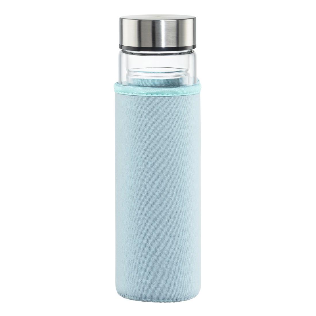 Glasflasche, 450 ml, mit Schutzhülle, Einsatz, für Kohlensäure u. heiß/kalt (00181598)