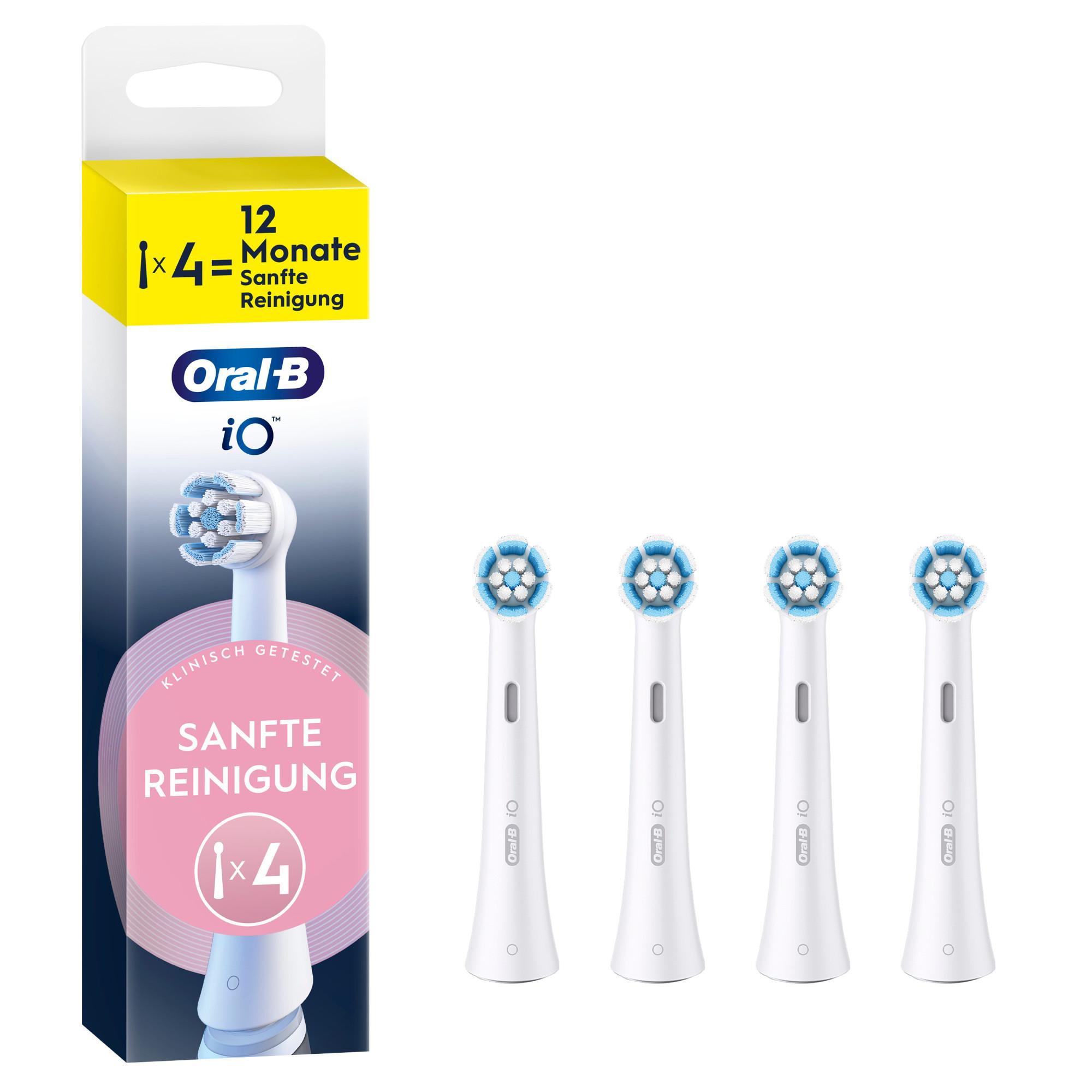 iO Sanfte Reinigung, Original Aufsteckbürsten, Weiß, 4er