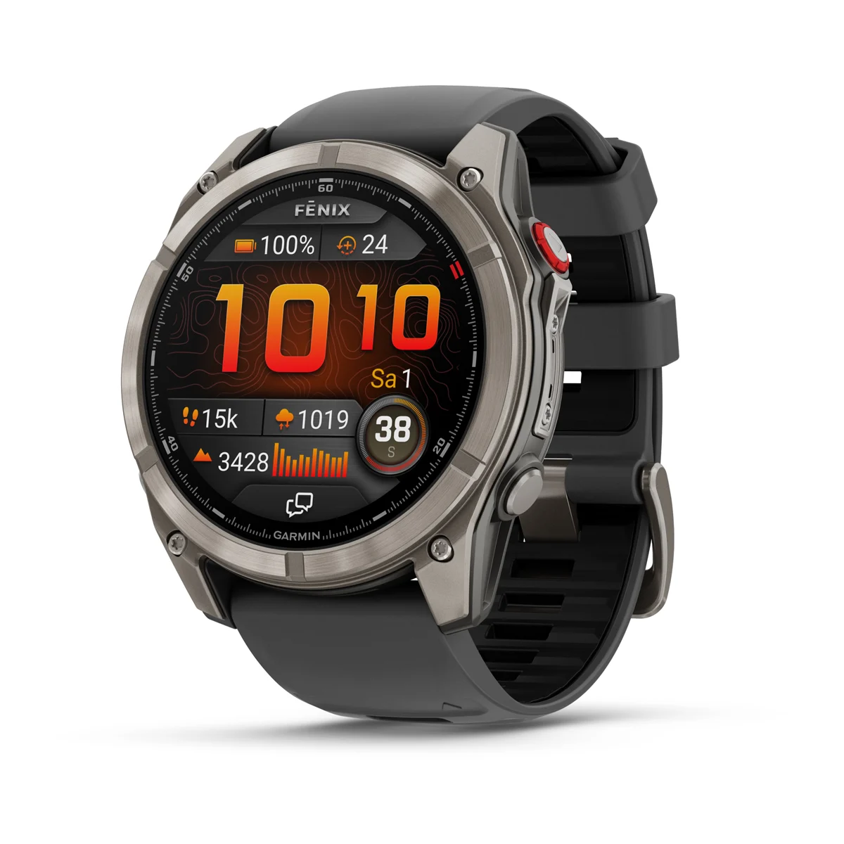 fenix 8 Pro - 51 mm, AMOLED Sapphire, Graphit/Schwarz Titan mit QuickFit®-Silikon-Armband 26 mm Smartwatch
