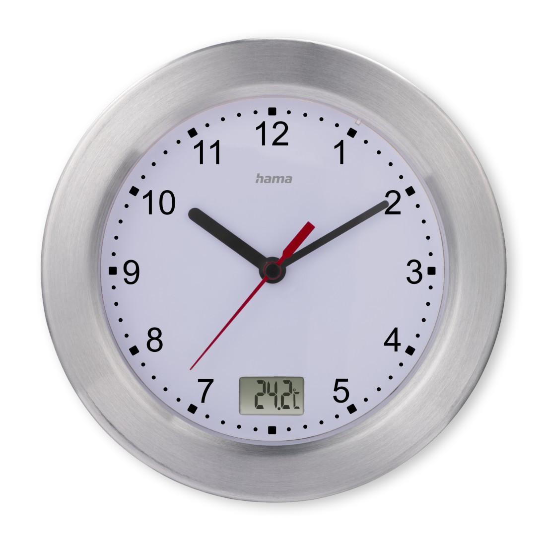 Badezimmeruhr "Mauritius", Wanduhr mit Thermometer, ohne Ticken, Ø 17 cm, (00185889)