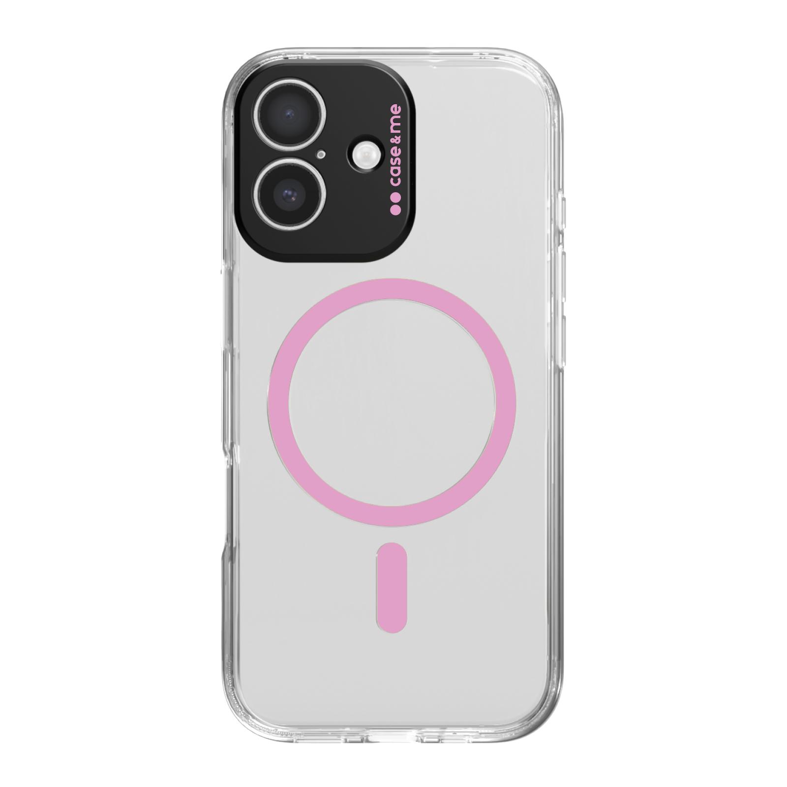 Transparente Hülle, kompatibel mit MagSafe-Aufladung für iPhone 17, Rosa