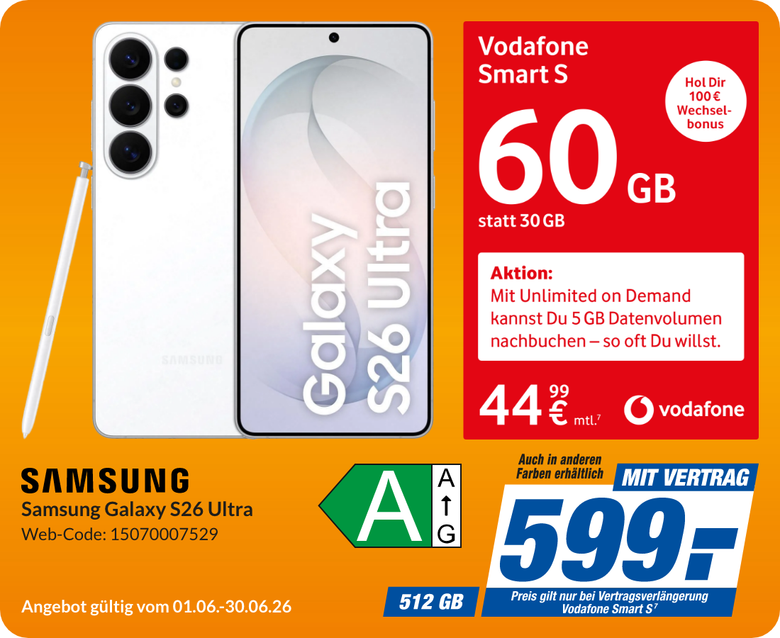 Galaxy S26 Ultra mit Smart S für 599€!
