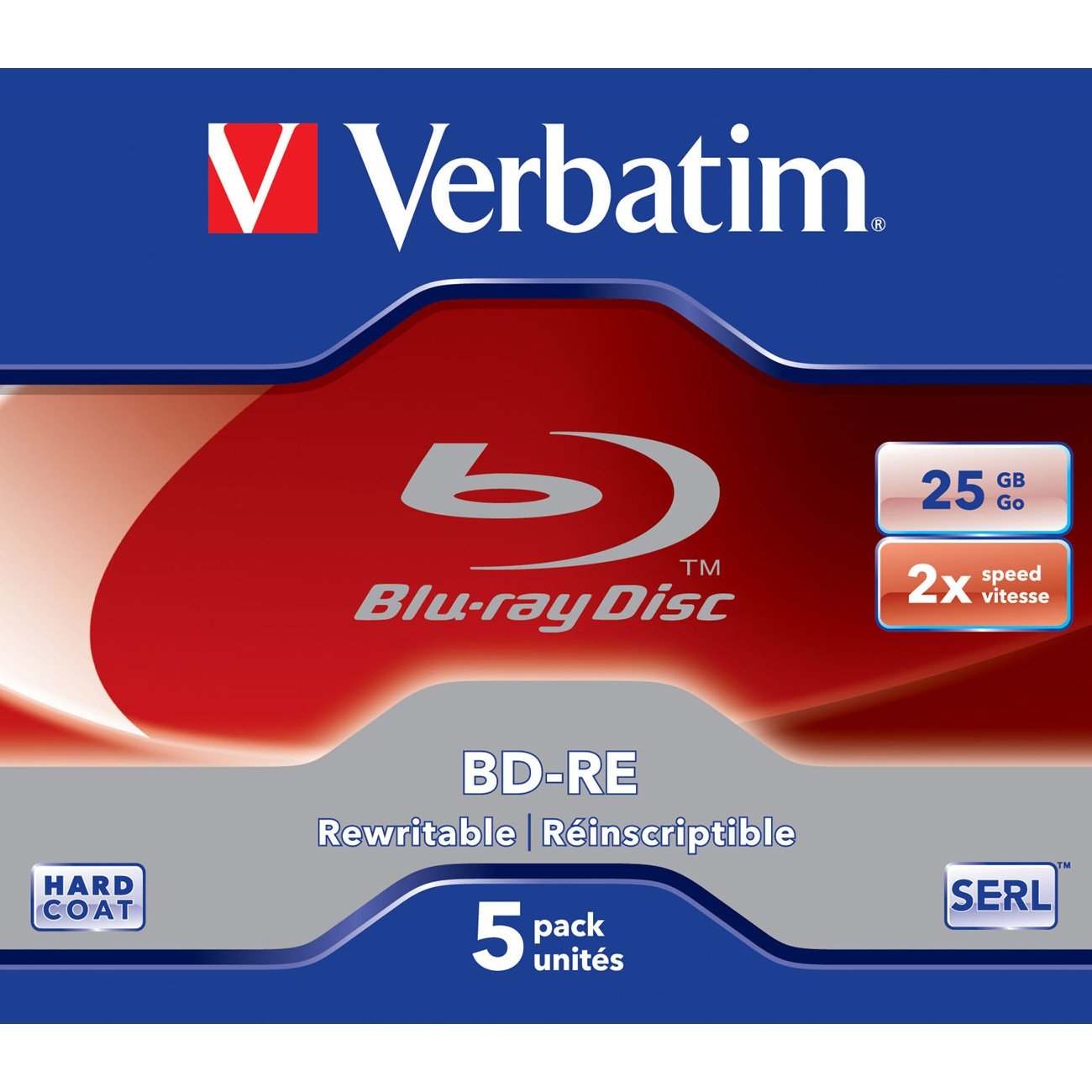 BD-RE SL 25GB 2x 5er-Pack Jewel Case Blu-Ray-Rohlinge