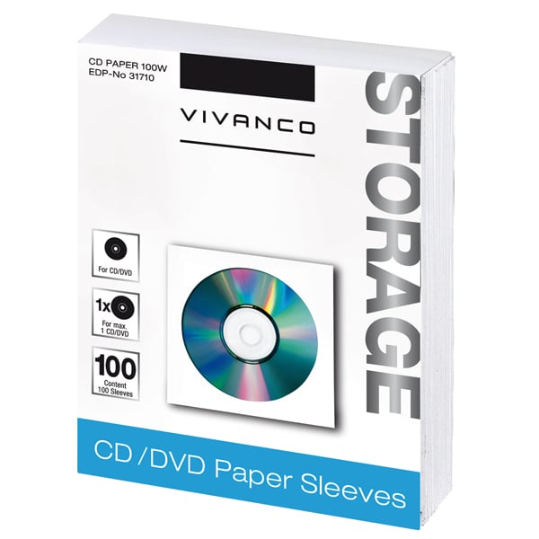 CD/DVD Papier-Umschläge, 100er Pack (31710)