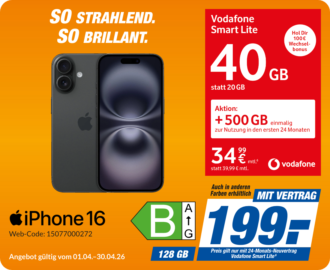 Apple iPhone 16 mit Smart Lite für 199€!