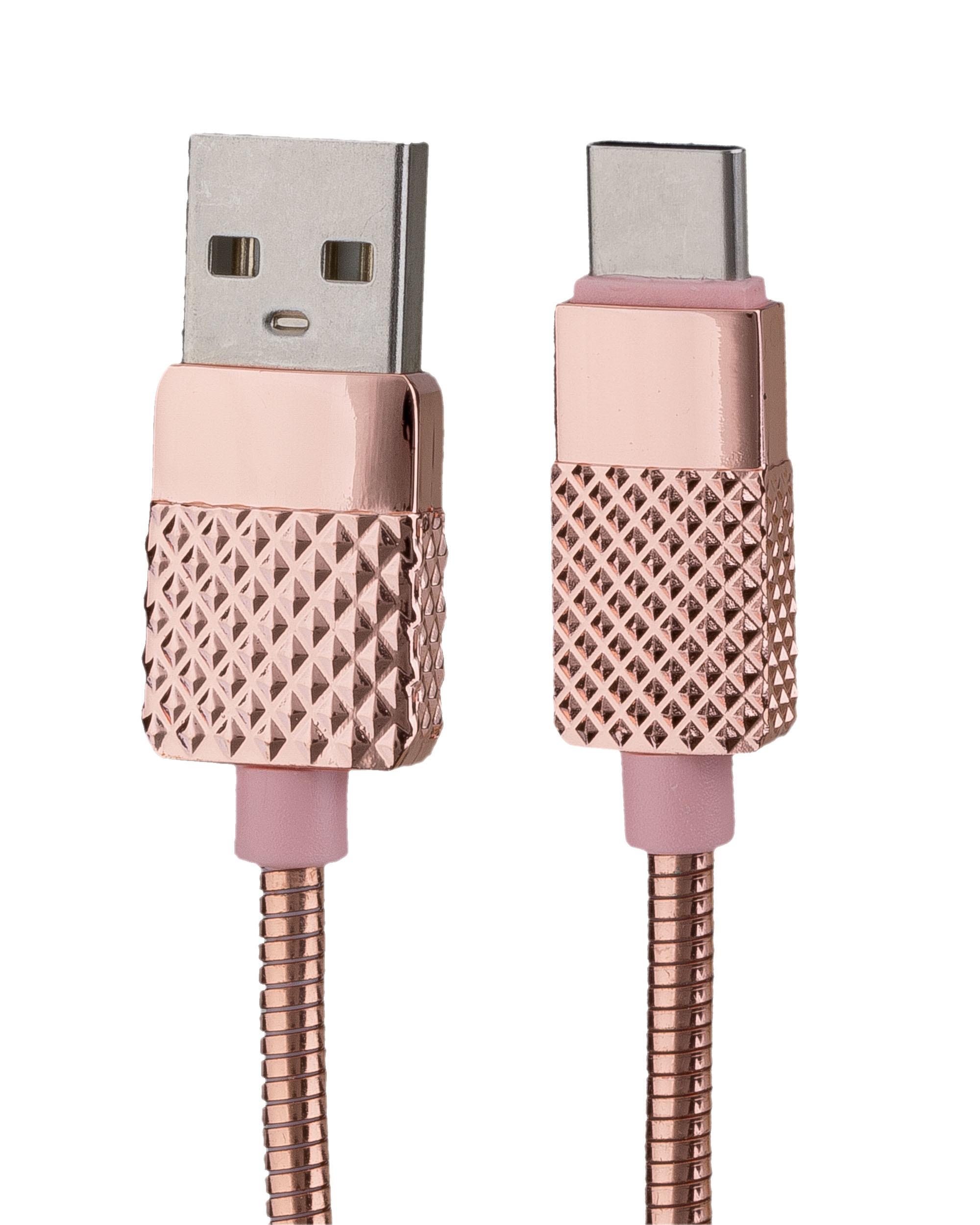USB Data Cable BRILLIANT Typ-C Pink mit Sync- und Ladefunktion