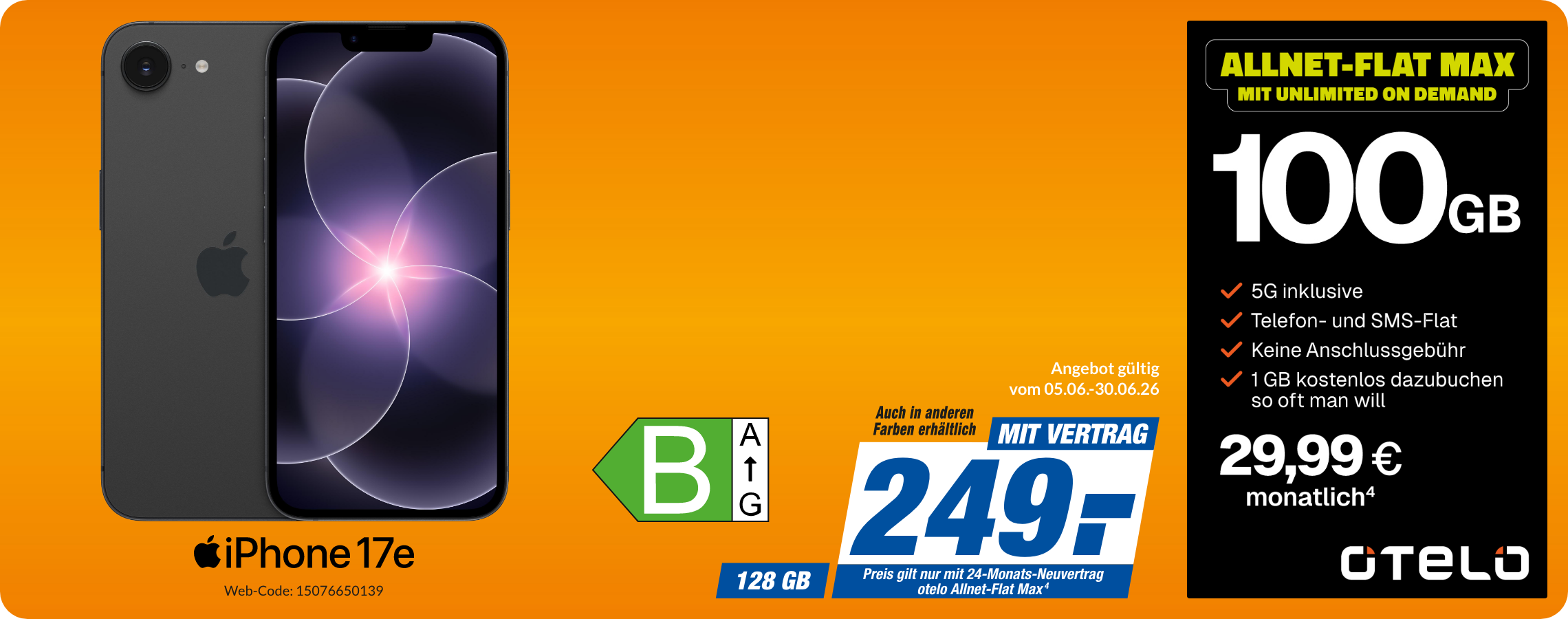 iPhone 16e mit Allnet Flat Max für 249€!