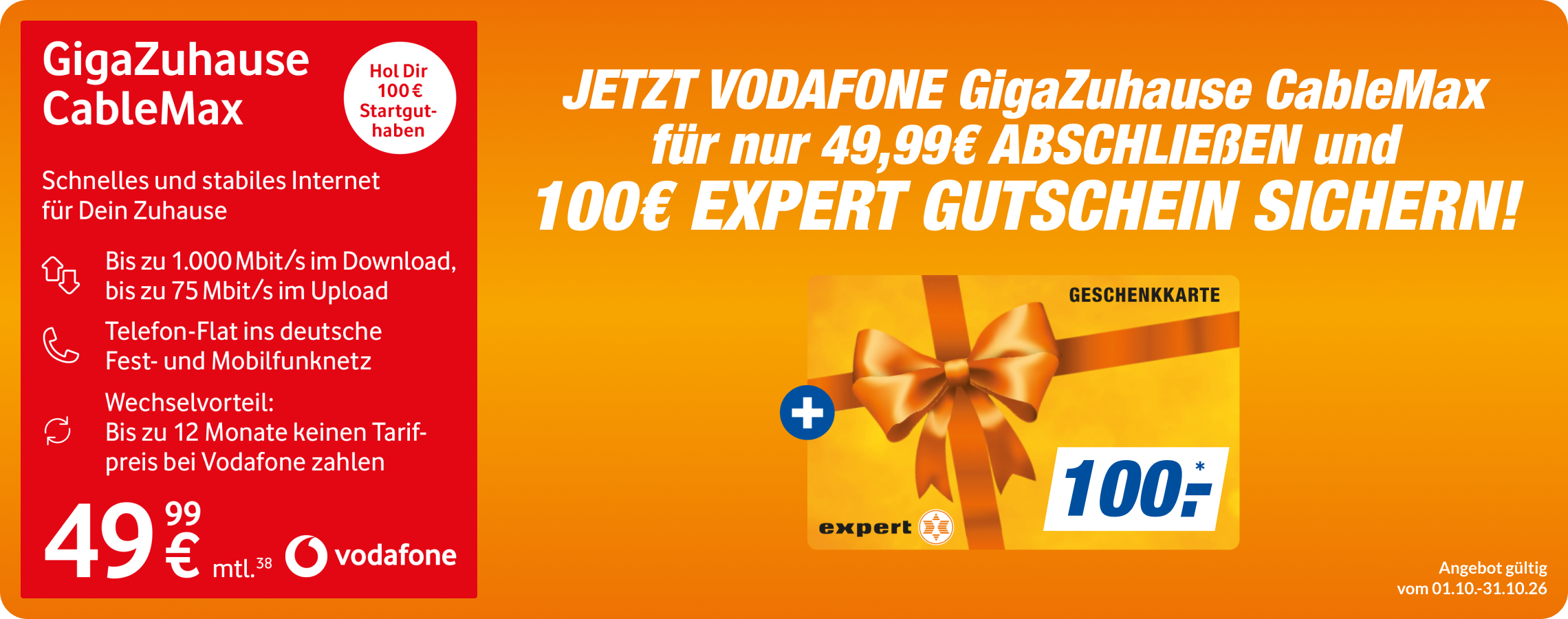GigaZuhause CableMax mit 100€ expert Gutschein!