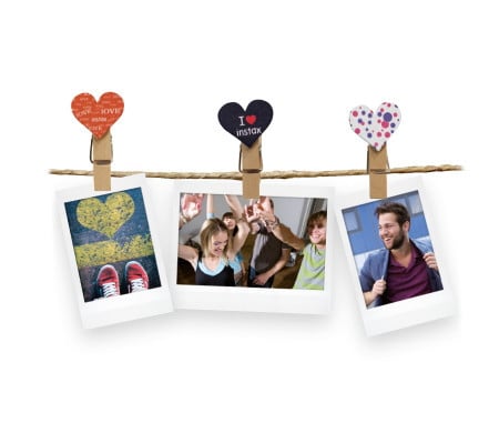 Sonstiges Fujifilm Instax Design Clips 'Hearts' (10er Set Holzwäscheklammern mit Magnet im 'Herz-Design')