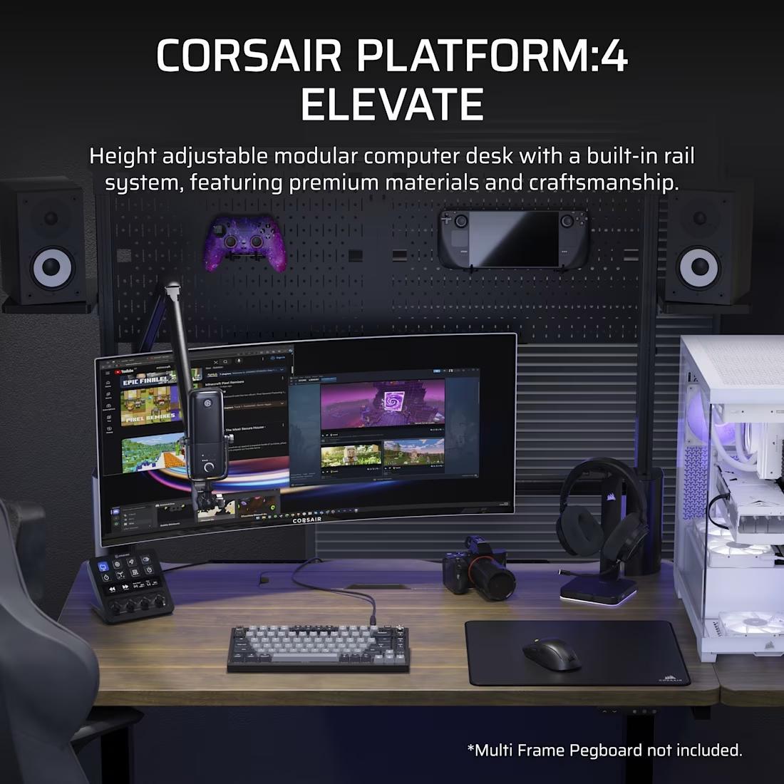 Platform:4 Elevate-Schreibtisch, Holz in dunkler Walnussbeizung