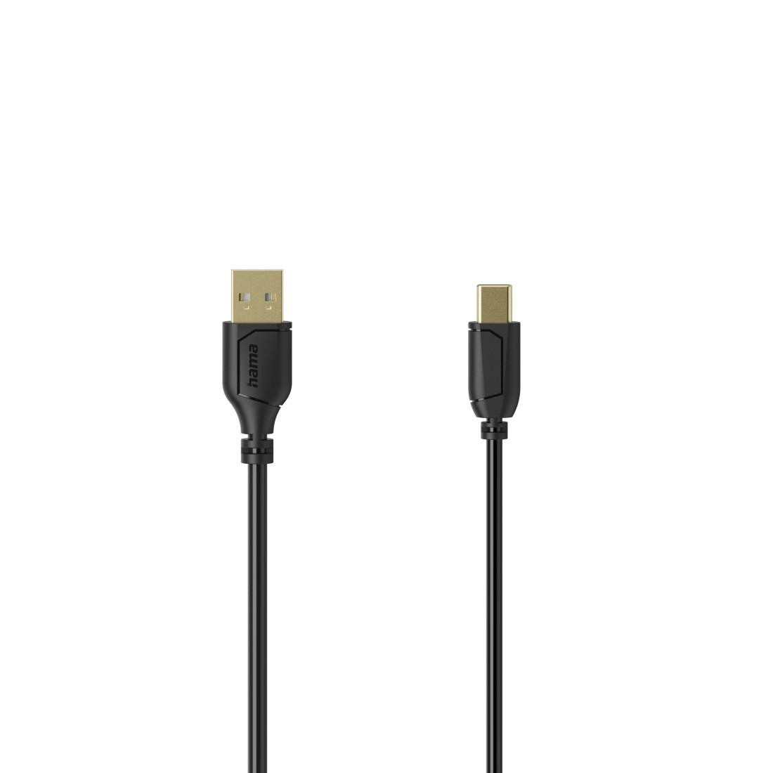 USB-A auf USB-C-Kabel "Flexi-Slim", USB 2.0, 480 Mbit/s, 0,75 m (00074265)