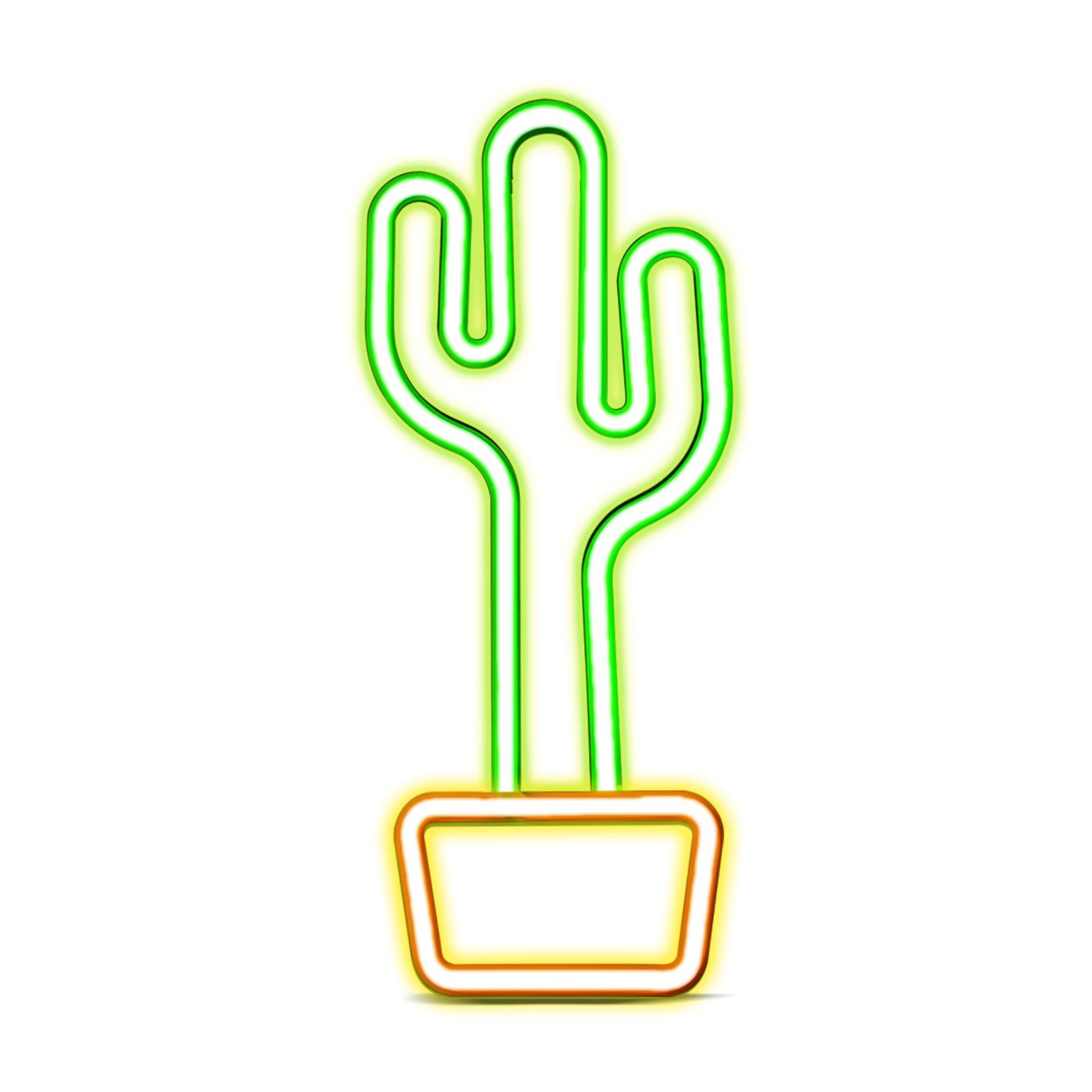 LED-Leuchtschild "Cactus Glow On" mit Neon-Effekt für den Innenbereich