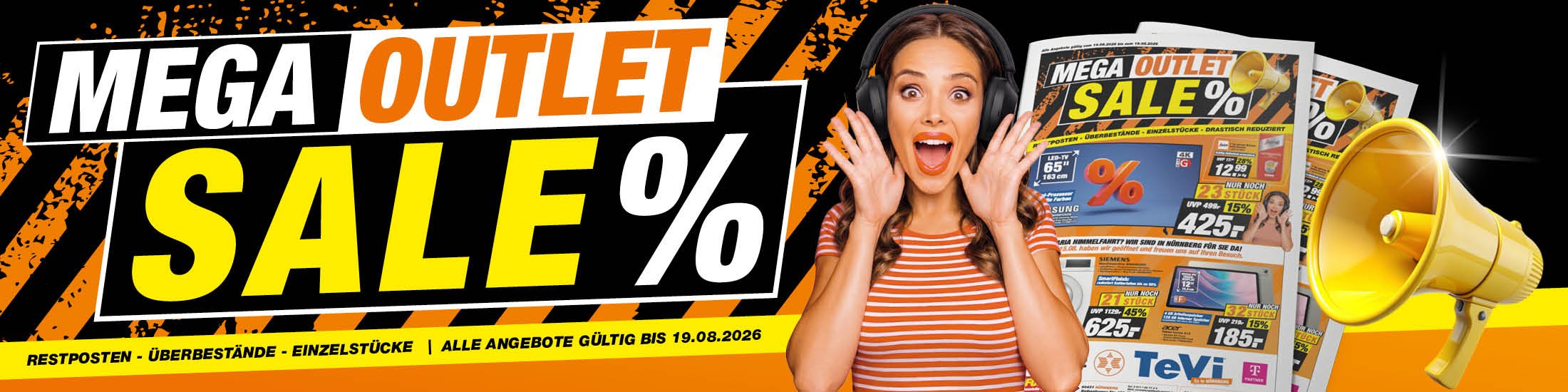 Mega Outlet Sale - Alle Angebote gültig bis 19.08.2026