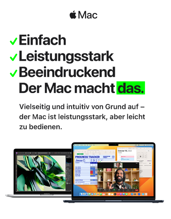 Einfach, leistungsstark, beeindruckend - Der Mac macht das