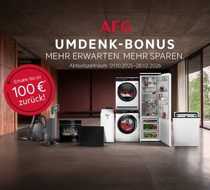 AEG Umdenk-Bonus Bis zu 100 € Cashback!