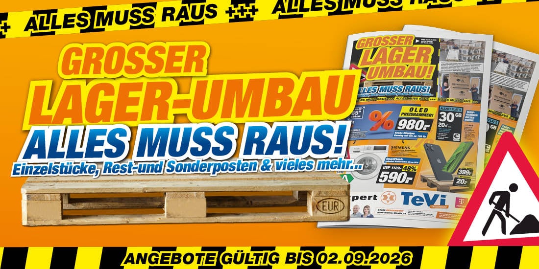 Großer Lagerumbau - Alles muss raus!