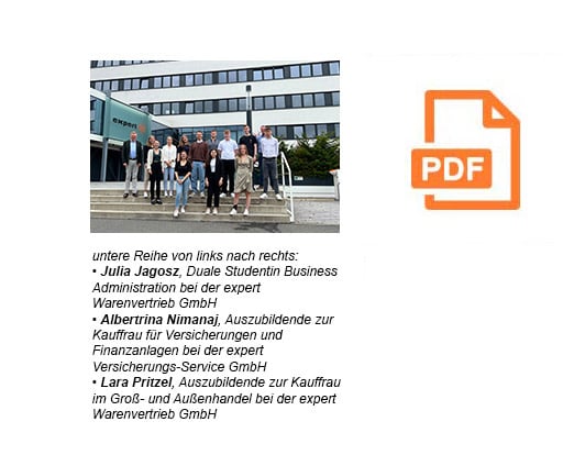 Pressematerial: expert heißt im Jubiläumsjahr zwölf neue Auszubildende und Dual Studierende willkommen