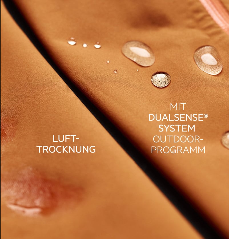 DualSense®: Waschen und Trocknen emp-findlicher Stoffe. Woolmark zertifiziert.