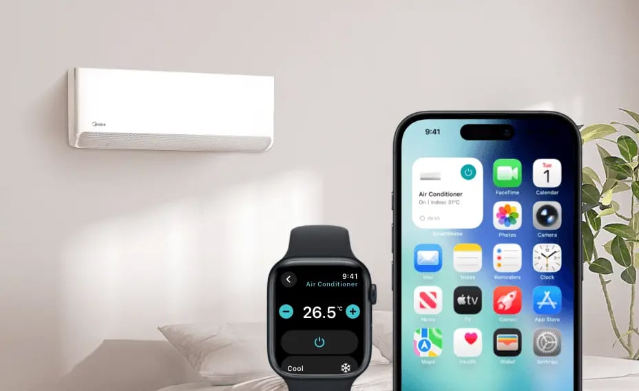 Midea Klimaanlage mit SmartHome Zugriff über Smartphone und Smartwatch