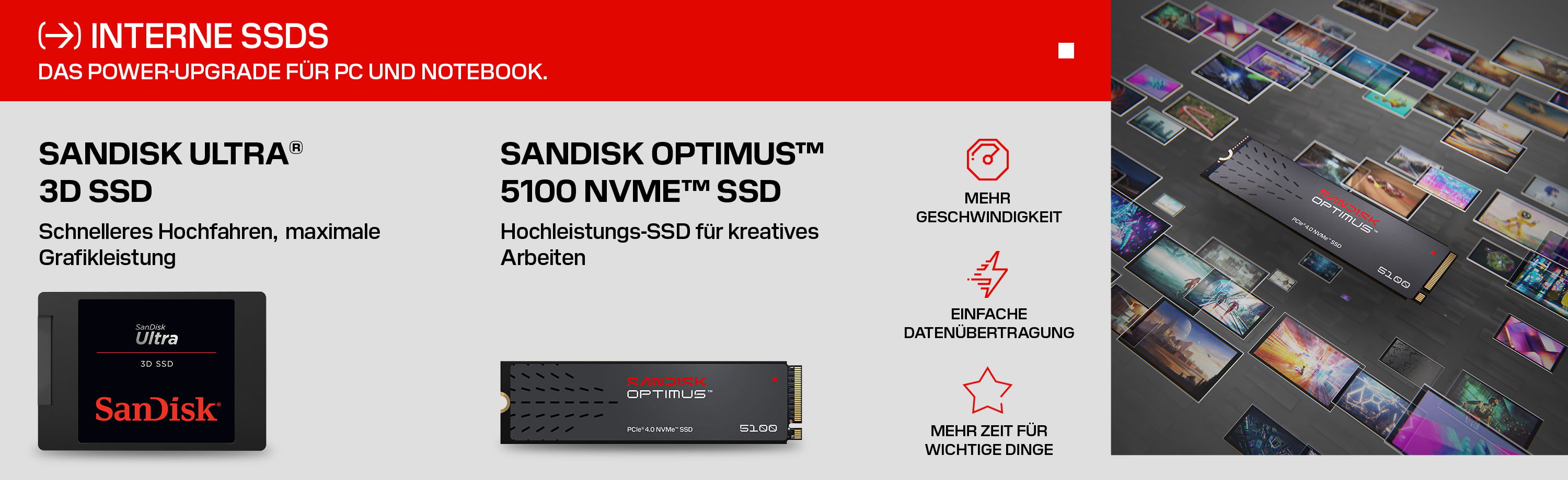 SanDisk interne SSDs für mehr Geschwindigkeit und einfache Datenübertragung