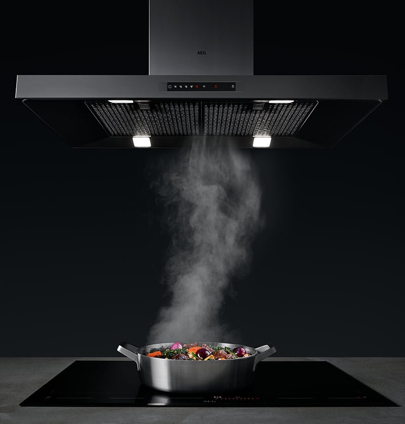 Hob²Hood-Funktion:  Das Kochfeld steuert  die Dunstabzugshaube  automatisch