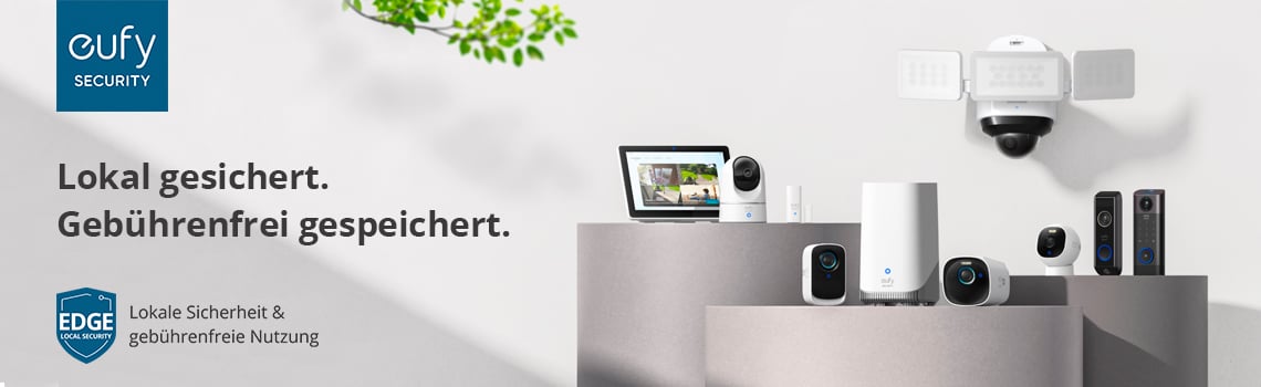 eufy Security - Lokal gesichert. Gebührenfrei gespeichert. eufy Security - Lokal gesichert. Gebührenfrei gespeichert.