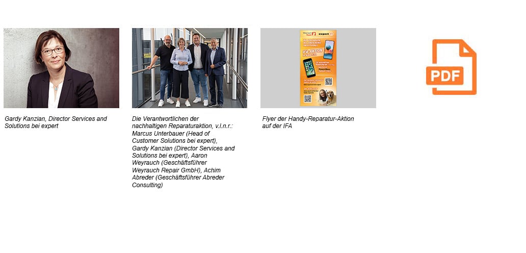Pressematerial: Kostenlose Handy-Reparatur: expert erfreut IFA-Besucher mit Nachhaltigkeitsaktion