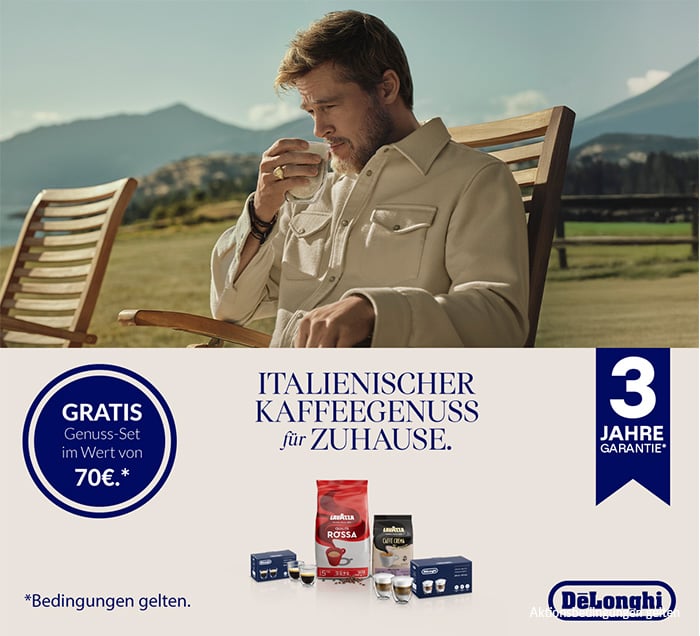 Italienischer Kaffeegenuss für Zuhause. Genuss-Set im Wert von 70 € gratis dazu!