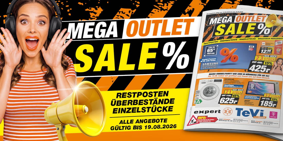 Mega Outlet Sale - Alle Angebote gülig bis 19.08.2026