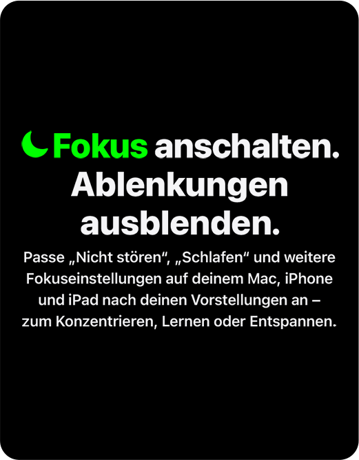 Fokus anschalten. Ablenkungen ausblenden.