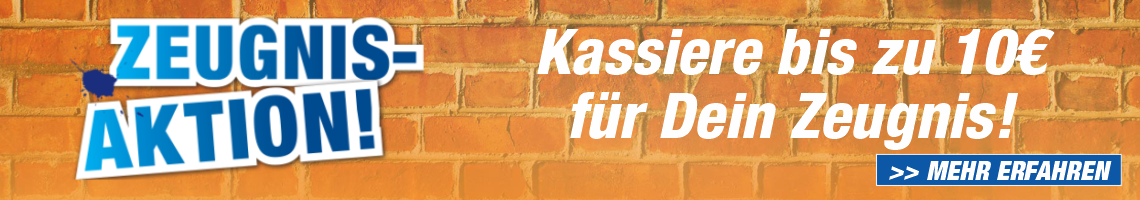 Kassiere bis zu 10€ als Gutschein für dein Zeugnis
