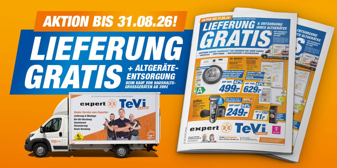 Gratis Lieferung und Altgeräte Entsorgung - Aktion bis 31.08.2026